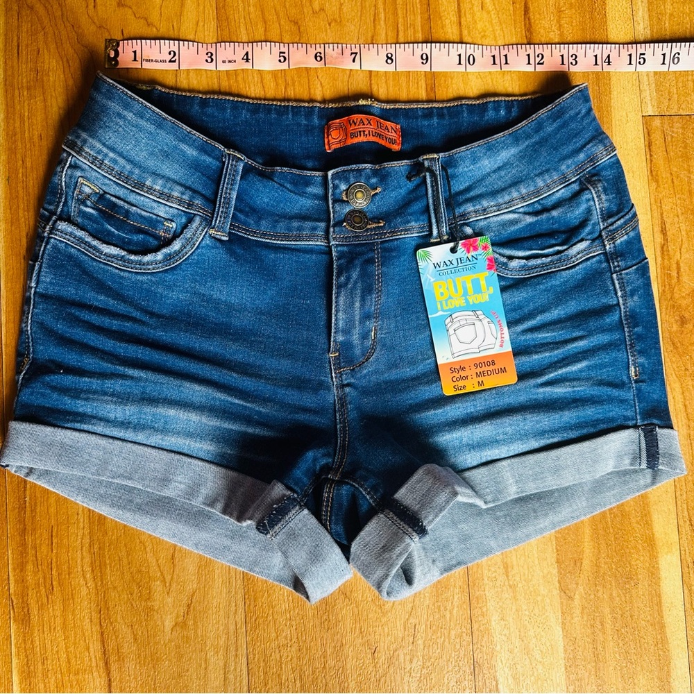 Wax Jean Med Blue Denim Shorts